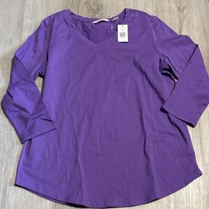 Weatherproof Vivid Purple Long Sleeve Top